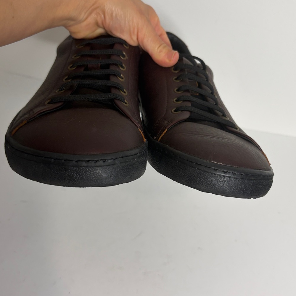Men's Brown Leather Sneakers - Classic Casual Comfort - Picture 7 of 15